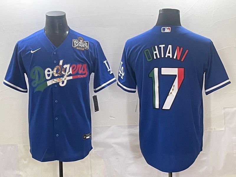Men 2025 Los Angeles Dodgers #17 Ohtani Blue Nike MLB Jersey style 7158->los angeles dodgers->MLB Jersey